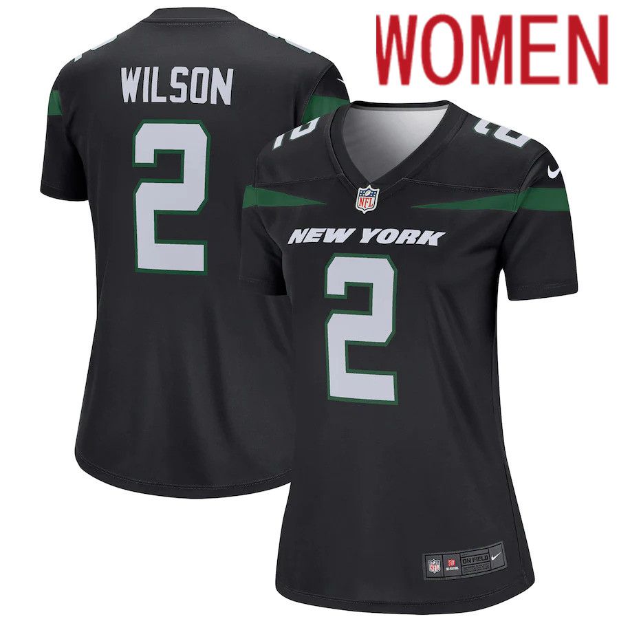 Women New York Jets #2 Zach Wilson Nike Black Legend NFL Jersey->women nfl jersey->Women Jersey